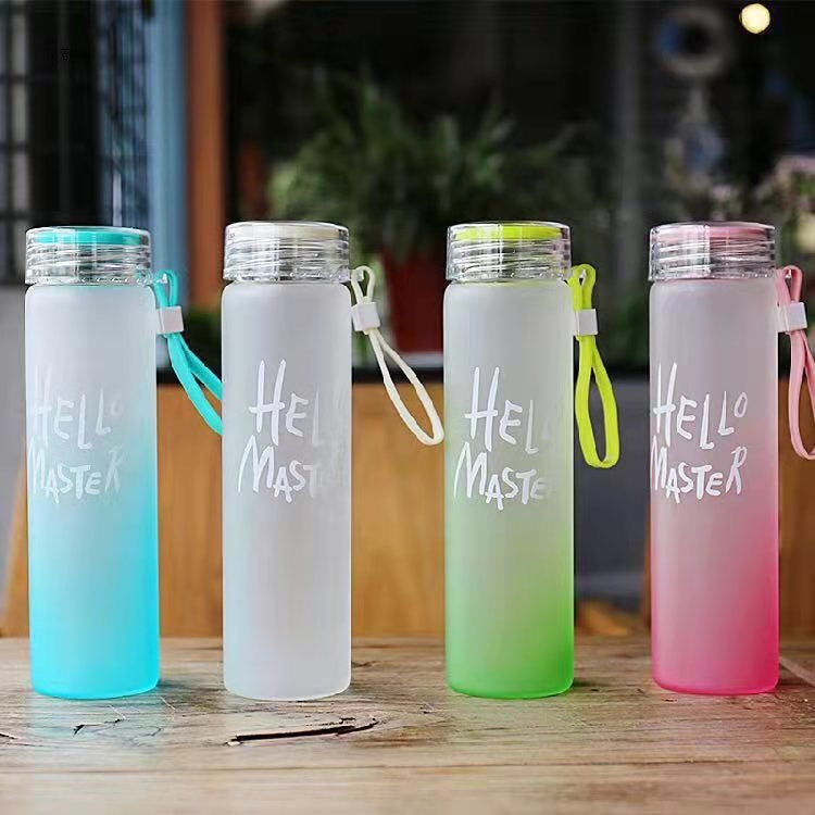 Frosted 12oz Glass Water Bottle